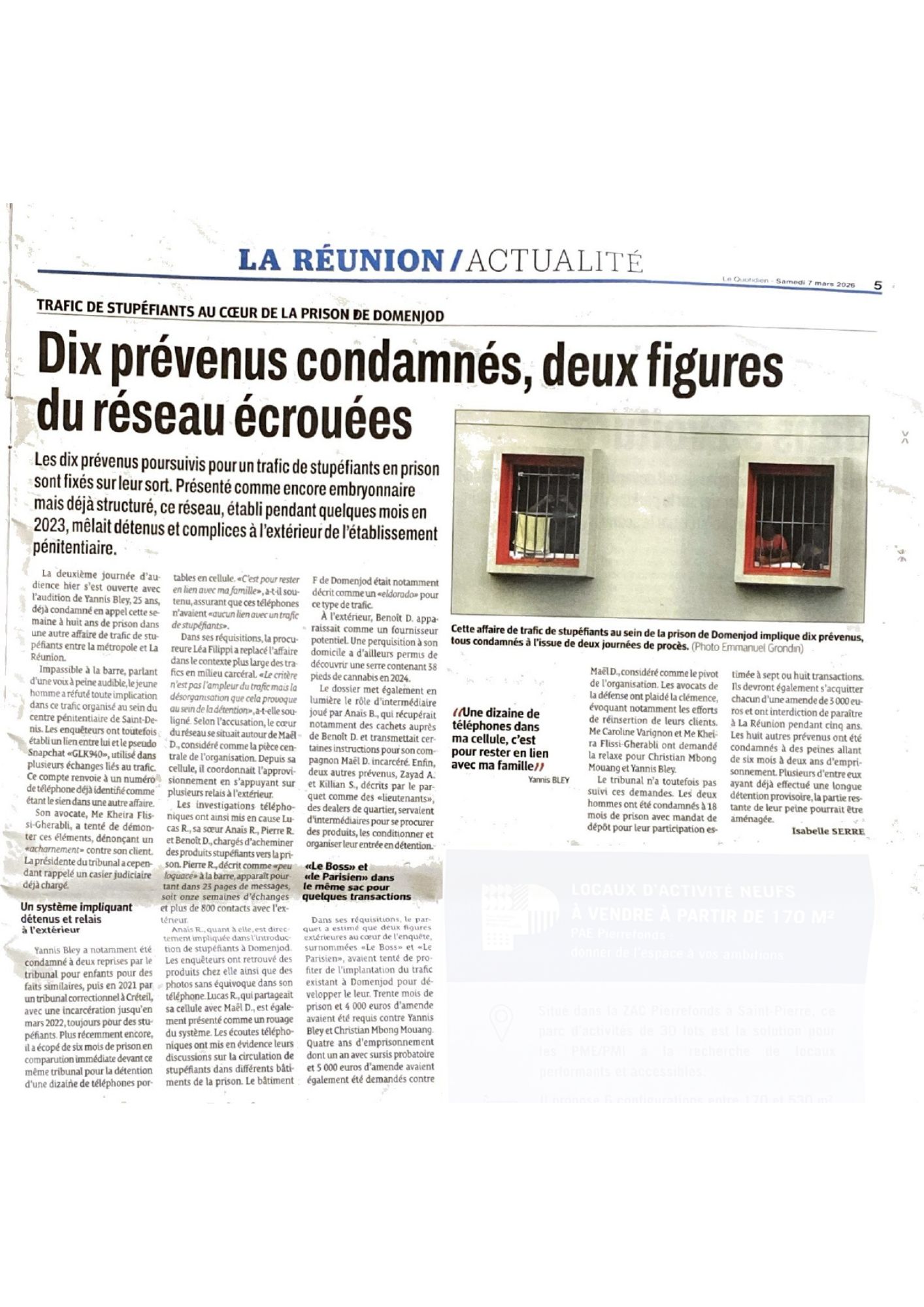 Trafic de stupéfiants - La Réunion - 06 03 2026